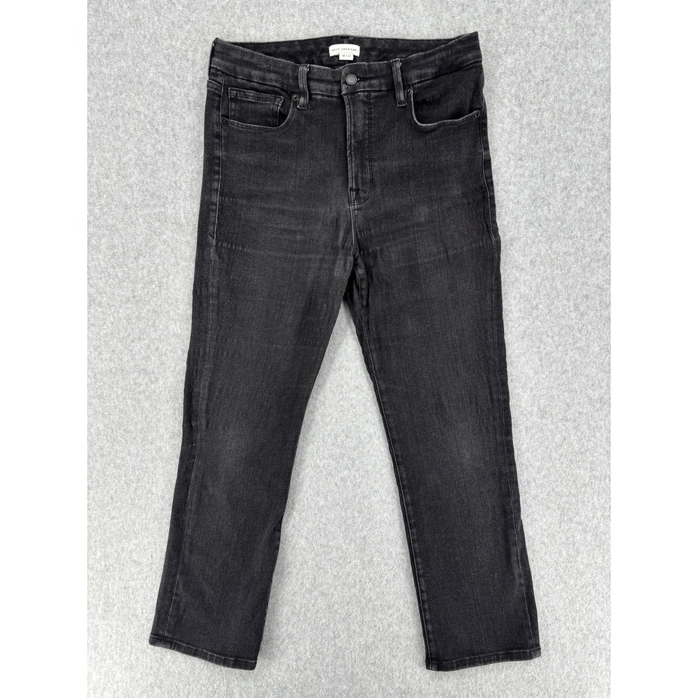 Good American Good Legs Straight Black Jeans Women's 12/31 Stretch